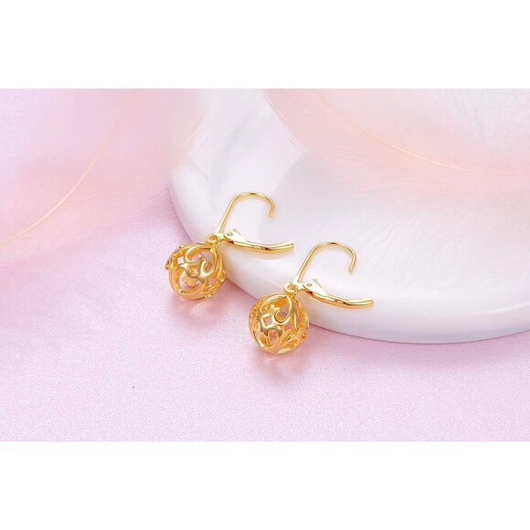 925 Sterling Silver Rose Gold Plated Double Heart Halo Drop  🆕Women\'s Heart Drop Gold-Plated Sterling Silver Heart Dangle Drop Stud Earrings